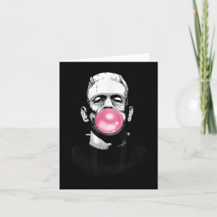 Funny Frankenstein Monster som bloggar en bubelgum Kort