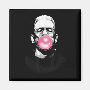 Funny Frankenstein Monster som bloggar en bubelgum Magnet