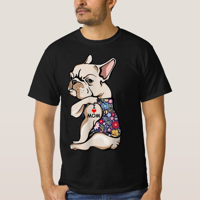  Funny Fransk Bulldog | För manar gåva T Shirt (Framsida)