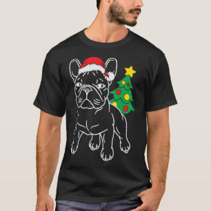 Funny Fransk Bulldog Hund Puppy Julgran Julafton T Shirt