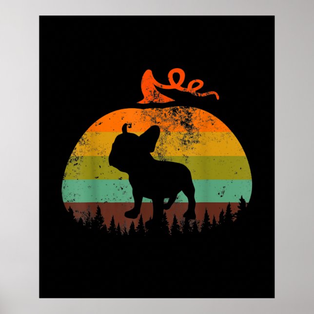 Funny Fransk Bulldog | Pumpkin Halloween Gift Poster (Framsidan)