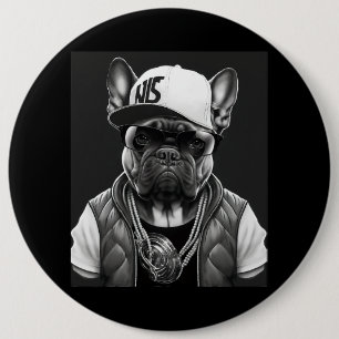 Funny Fransk Bulldog Rapper Hip hop Star Knapp