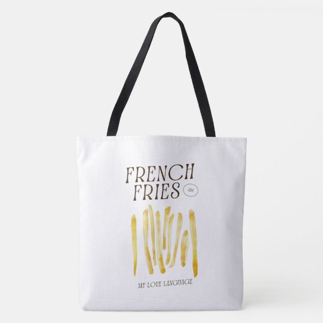 Funny Fransk Fries Kärlek Tote Bag Tygkasse (Framsida)