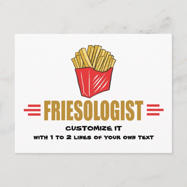 Funny Fransk Fries Vykort (Framsida)