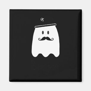 Funny Fransk Lacher Halloween Bonjour Ghost Magnet