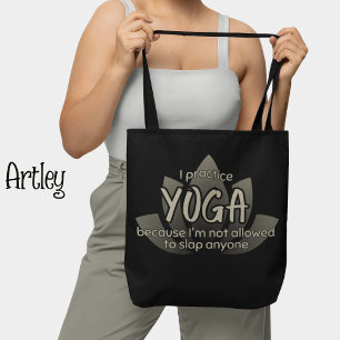 Funny fras Black Lotus Flower Yoga Tygkasse