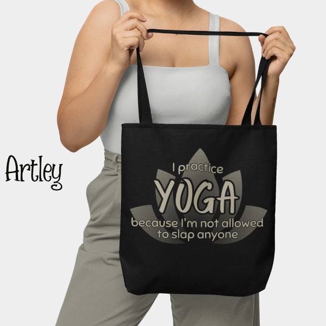 Funny fras Black Lotus Flower Yoga Tygkasse (Skapare uppladdad)