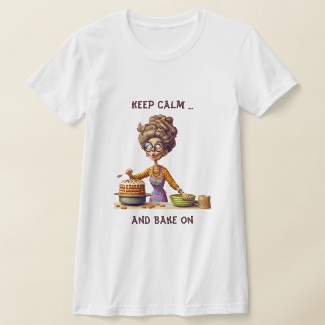 Funny Frazzled dam baker tecknad T Shirt (Laydown)