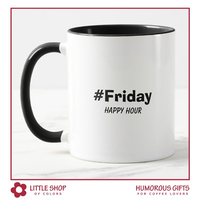 Funny Fredag Lycklig-timtypografi Mugg (Skapare uppladdad)