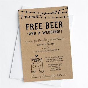 Funny Free Beer och Bröllop Inbjudningar
