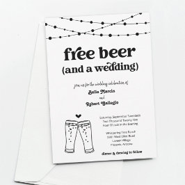 Funny Free Beer Theme Bröllop Inbjudningar