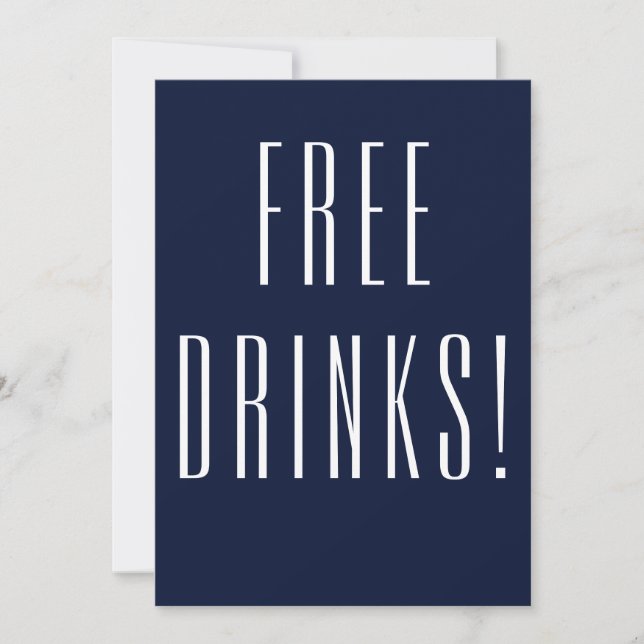 Funny Free Drinks Bröllop spara datum Datumet (Framsida)