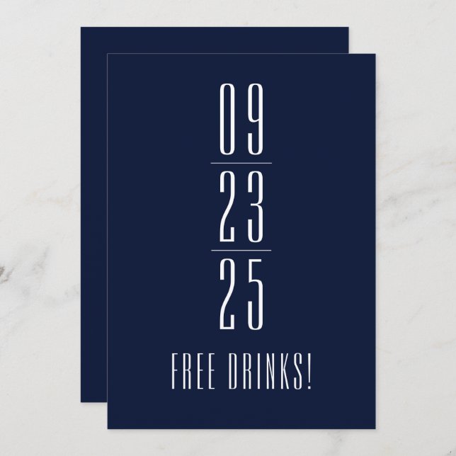 Funny Free Drinks Bröllop spara datum Spara Datumet (Fram/baksida)