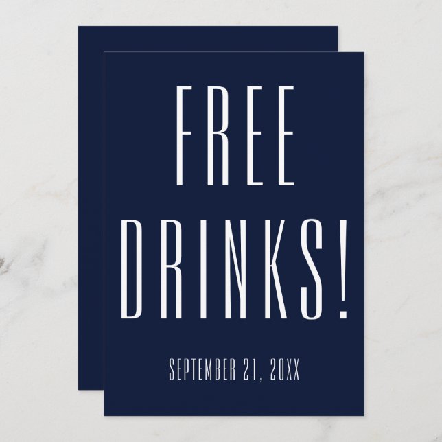 Funny Free Drinks Bröllop spara datum Spara Datumet (Fram/baksida)