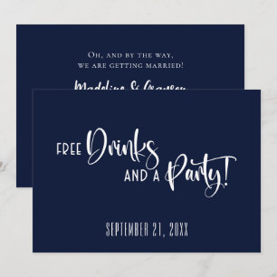 Funny Free Drinks Party Bröllop spara datum Datumet