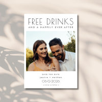 Funny Free Drinks Photo Bröllop spara datum