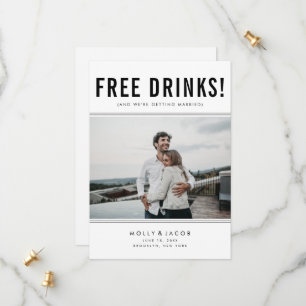 Funny Free Drinks Photo Bröllop spara datum Datumet