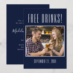 Funny Free Drinks Photo Bröllop spara datum Datumet