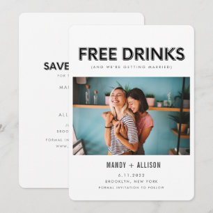 Funny Free Drinks Photo Lesbisk Spara datum Datumet