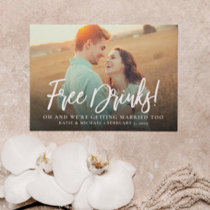 Funny Free Drinks Photo Spara datum meddelande Inbjudningar