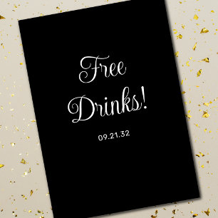 Funny Free DrinksScript Black Bröllop Spara Datumet