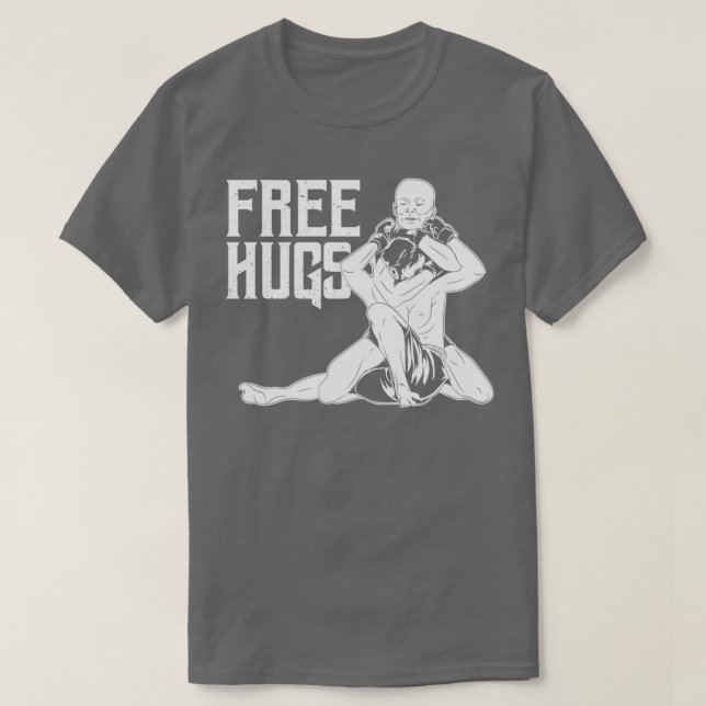 Funny Free Hugs BJJ Jiu Jitsu och MMA T Shirt (Design framsida)