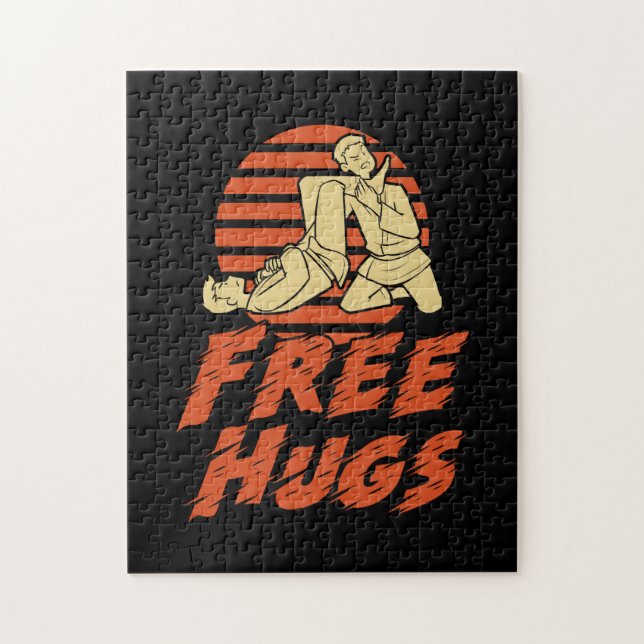 Funny Free Hugs - Brazilian Jiu-Jitsu, BJJ Gift Pussel (Vertikal)