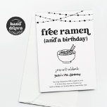 Funny Free Ramen Födelsedagsfest inbjudan<br><div class="desc">Free Ramen (och en födelsedag). Njut av en roligt födelsedagsfest inbjudan som sätter strålkastarljuset på.. nommar! Artwork är hand plockade. {image by freepik}</div>