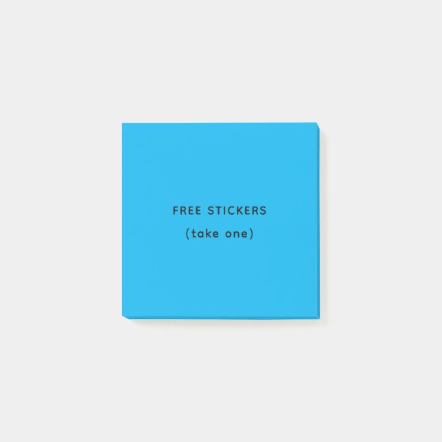 Funny Free Stickers Joke Post-it Block (Framsida)