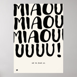 Funny French Cat Quote Art Print Poster