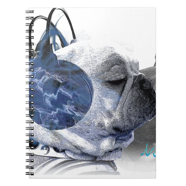 funny frenchbulldogs icon anteckningsbok med spiral (Framsidan)