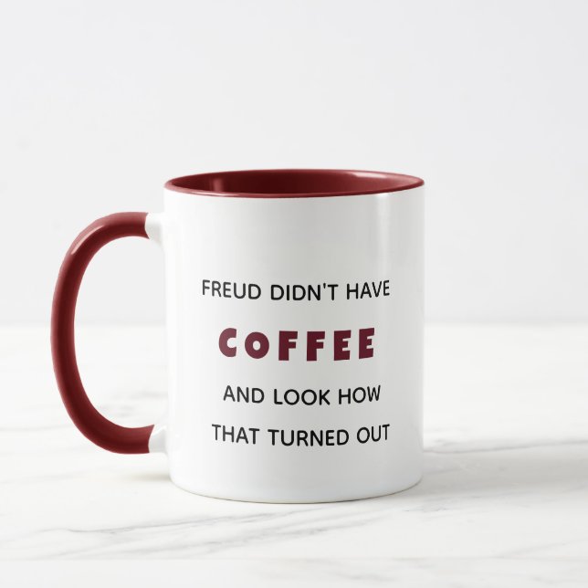 Funny Freud hade ingen kaffepsykologi Mugg (Vänster)