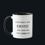 Funny Freud hade ingen kaffepsykologi Mugg<br><div class="desc">Börja din dag med ett litet stycke humor och en hälsosam koffeindos! Det här myrkliga mugg har det kinkiga citatet "Freud hade inte kaffe och se hur det blev av", som ger en lekfull nod till en av psykologernas underbarer. Vare sig du är terapeut, psykolog student eller bara någon som...</div>