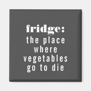 Funny Fridge Definition Grått och White Magnet
