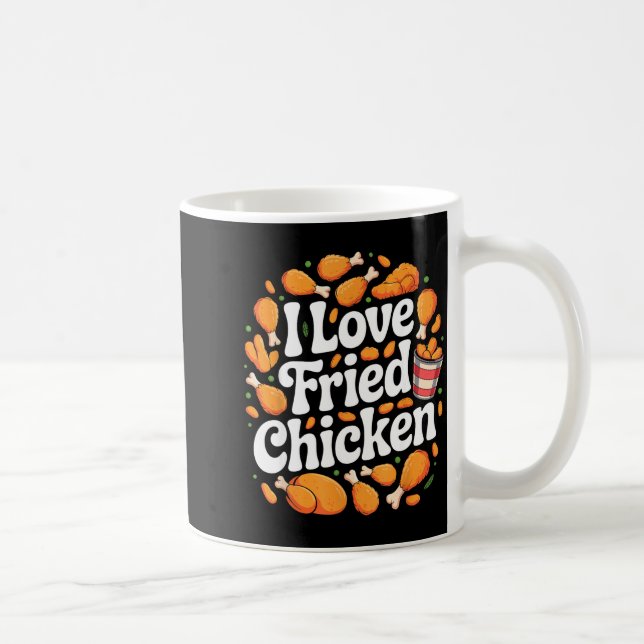 Funny Fried Chicken Art For Men Women Kids Fast Fo Kaffemugg (Höger)