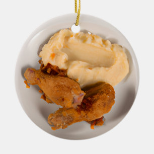 Funny Fried Chicken Pun-jul Julgransprydnad Keramik