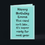 Funny Friend Belet Birthday Card Kort<br><div class="desc">Lustigt humoriserat Belated-kort för en Moster,  syster eller vän. Meddelandet inuti kan behållas,  ändras eller tas bort.</div>