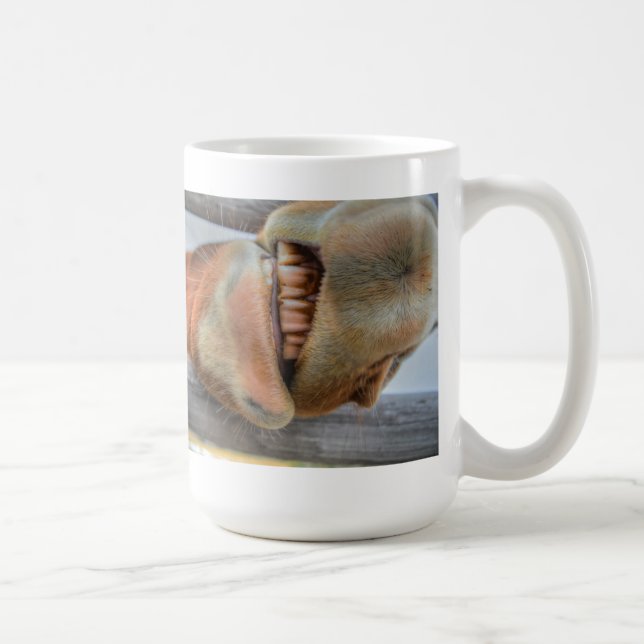 Funny Friendly Horse Muzzle and Teeth Kaffemugg (Höger)