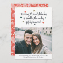 Funny Friends Modern jul Photo White