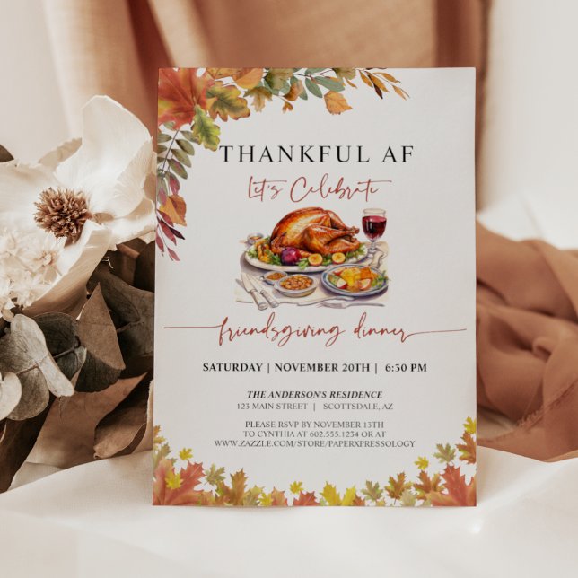 Funny Friendsgiving inbjudan till Thanksgiving und (Skapare uppladdad)