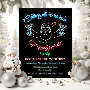 Funny Friendsmas jul Helgdag Neon-signatur Inbjudningar
