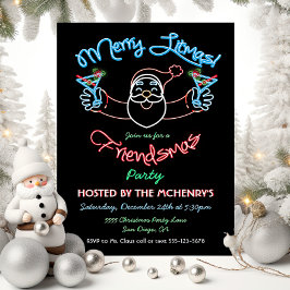 Funny Friendsmas jul Litmas Neon-signatur Inbjudningar