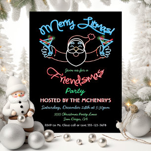 Funny Friendsmas jul Litmas Neon-signatur Inbjudningar