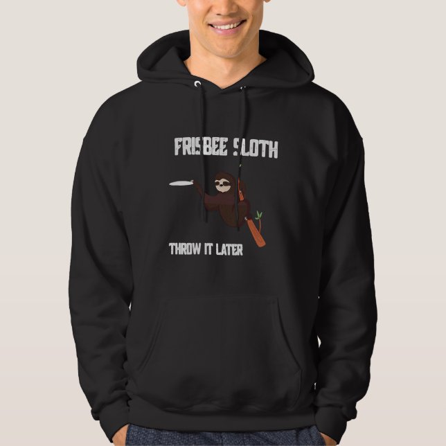 Funny Frisbee Sloth Disk Golf Ultimate Hoodie (Framsida)