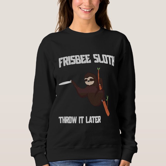 Funny Frisbee Sloth Disk Golf Ultimate T Shirt (Framsida)