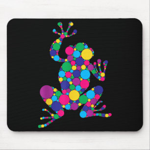 Funny Frog Älskare Polka Dot Art Student Lycklig D Musmatta
