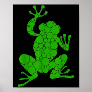 Funny Frog Älskare Polka Dot Art Student Lycklig D Poster