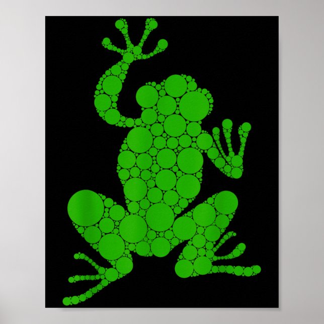 Funny Frog Älskare Polka Dot Art Student Lycklig D Poster (Framsidan)