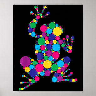 Funny Frog Älskare Polka Dot Art Student Lycklig D Poster