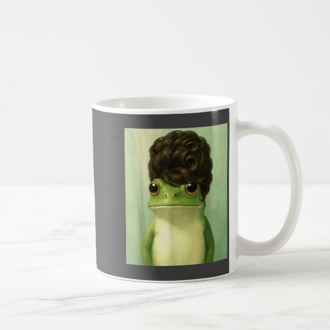 Funny Frog Beehive Bob Haircut Meme  Kaffemugg (Höger)